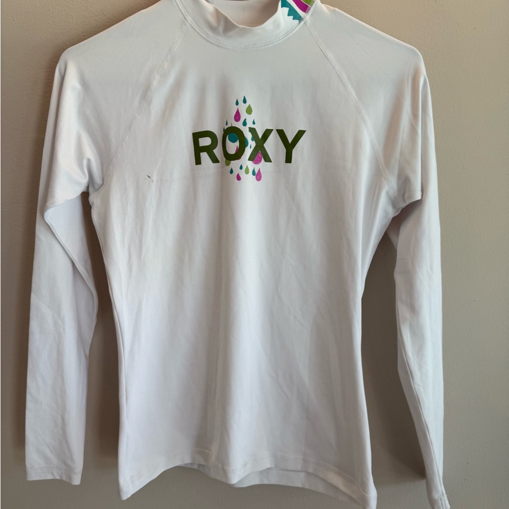 Roxy Kids White‎ Long Sleeve Tee with Colorful Logo